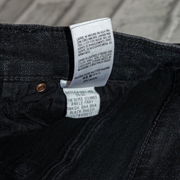 MOTHER denim Super Stunner Jeans Ankle Fray in Baa Baa Black Sheep sz 27 - Picture 7 of 13